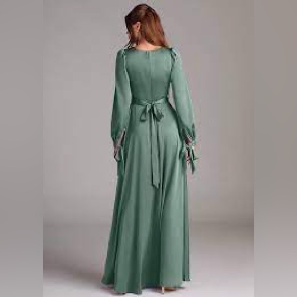 Azazie maxi satin dress sz l - Picture 3 of 12